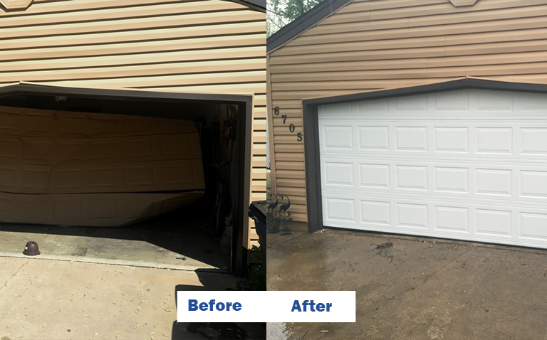 before and after garage door
